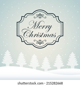 christmas design over  snow scape background vector illustration