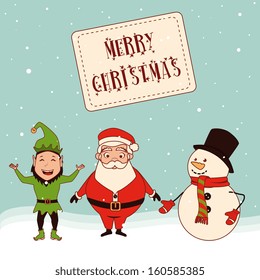 christmas design over snowscape background vector illustration