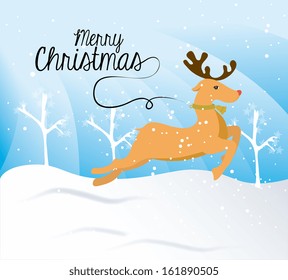 christmas design over snowscape background vector illustration