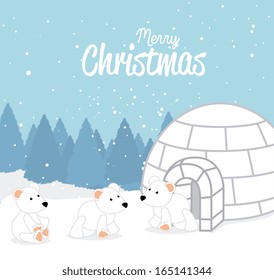 christmas design over snowscape  background vector illustration