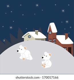 christmas design over starry  background vector illustration