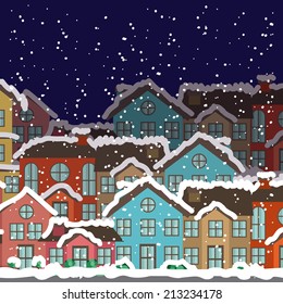 Christmas design over town scape background,vector illustration