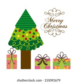 christmas design over white   background vector illustration