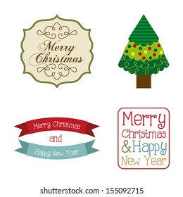 christmas design over white  background vector illustration