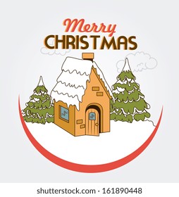 christmas design over white  background vector illustration