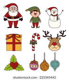 Christmas design over white background, vector illustration