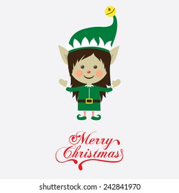 Christmas design over white background, vector illustration.