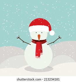 Christmas design over winter scape background,vector illustration