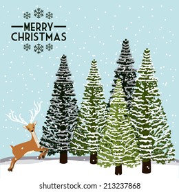 Christmas design over winter scape background,vector illustration