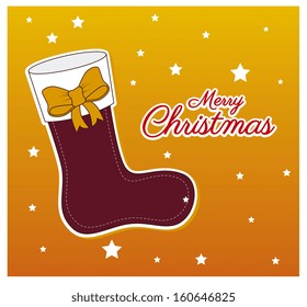 christmas design over yellow background vector illustration