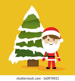 christmas design over yellow  background vector illustration