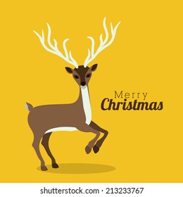 Christmas design over yellow background,vector illustration