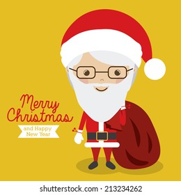 Christmas design over yellow background,vector illustration