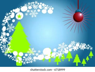 Christmas design red bulb is shining