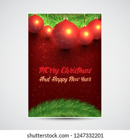 Christmas Design with Red Glossy Balls