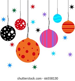 Christmas design with retro, old  Christmas globes vector