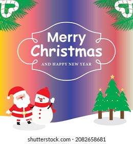 Christmas design with Santa and trees