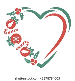 Christmas design in shape of heart for Christmas celebration