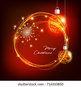 Christmas design with shining circle.