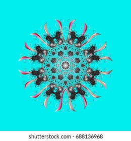 For Christmas design. Snowflake winter isolated on colored background. Vector illustration.
