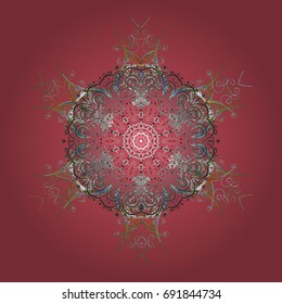 For Christmas design. Snowflake winter isolated on colorful background. Vector illustration. Icon silhouette. New Year sign. Symbol of celebration.