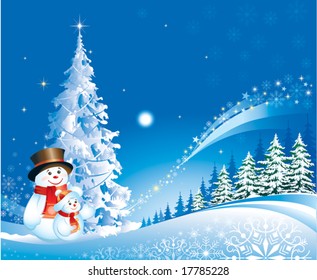 christmas design with snowman