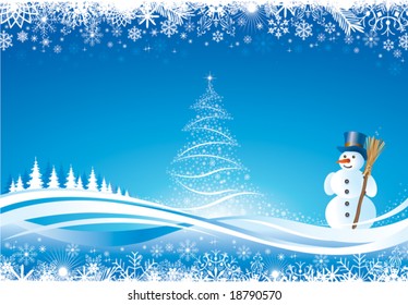 christmas design with snowman