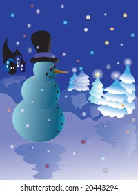 christmas design with snowman