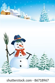 christmas design with snowman