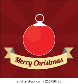 Christmas design with striped background. Vector illustration