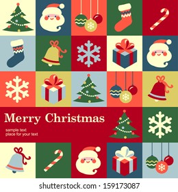 Christmas design template card. Vector background 