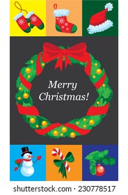Christmas design template card. Vector background 