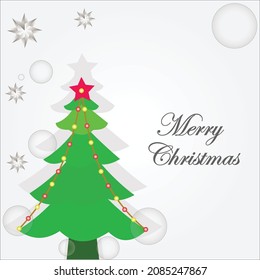 Christmas Design with Christmas tree and grey background