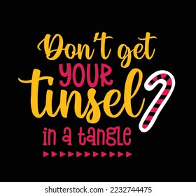 Christmas design for T-Shirt. isolated on black background. Christmas Vector design.