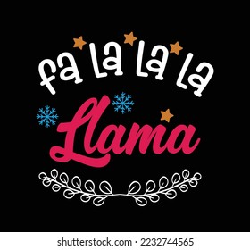 Christmas design for T-Shirt. isolated on black background. Christmas Vector design.