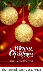  Christmas  design vector template. Calligraphic "Merry Christmas" Lettering Decorated. Christmas poster template. Vector illustration EPS10. 