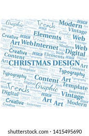 Christmas Design word cloud. Wordcloud made with text only.