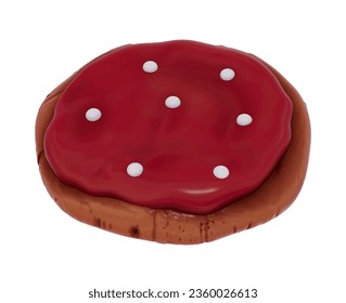 Christmas dessert 3D cookie vector on a white background