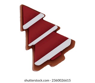 Christmas dessert 3D cookie vector on a white background