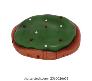 Christmas dessert 3D cookie vector on a white background