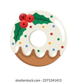 christmas dessert donut illustration isolated