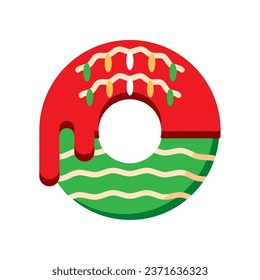 christmas dessert donut illustration isolated