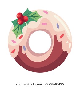 christmas dessert donut isolated design