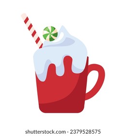 christmas postre vector de cacao caliente aislado