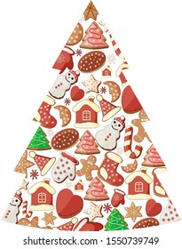 Christmas dessert tree.Can be used for printing design, wrapping paper and postcards.