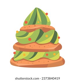 christmas dessert tree cookie isolated design