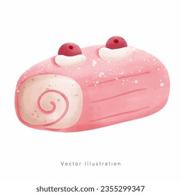 Christmas Desserts watercolor style. Vector illustration.