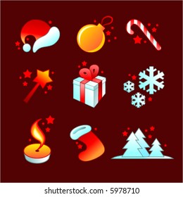 Christmas detailed icon set