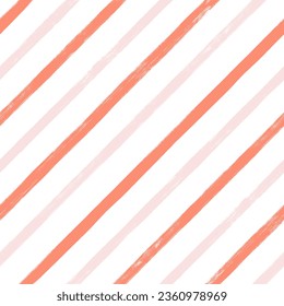 Christmas diagonal stripes pattern, cute vector background, seamless brush texture lines, red geometric strokes, gift paper