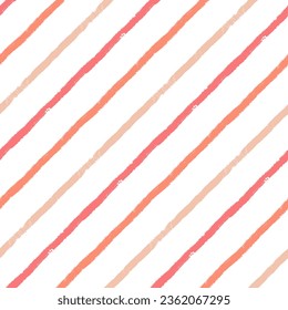Christmas diagonal stripes pattern, cute vector background, seamless brush texture lines, red geometric strokes, gift paper